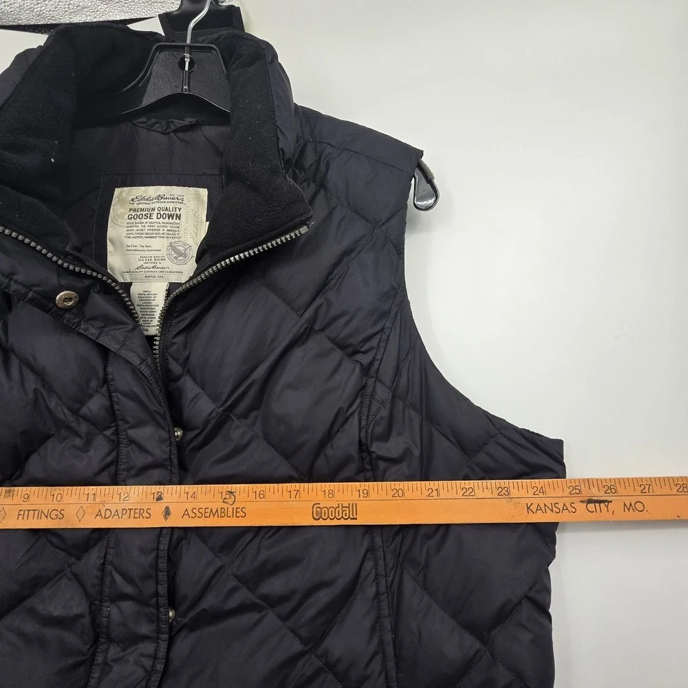 Eddie Bauer EB 700 Full Zip Quilted Down Puffer Vest Women's XXL Black Outdoor - Picture 8 of 14